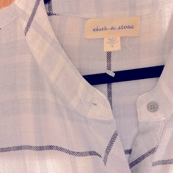 Anthropologie Cloth and Stone Plaid Gray Flannel - Picture 5 of 6